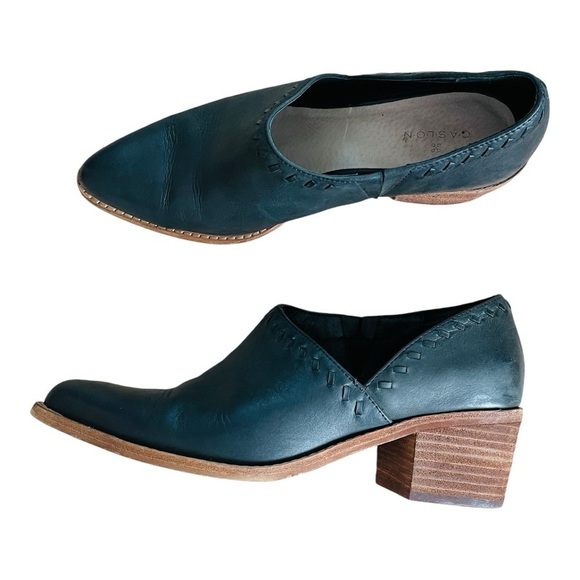 Caslon Julian Leather Bootie Shoe | Size 8 | Almond Toe Western Boho Cowgirl - Picture 10 of 14